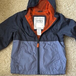 Carter's Kids Midweight Jacket - Dark Blue and Light Blue with Orange Lining